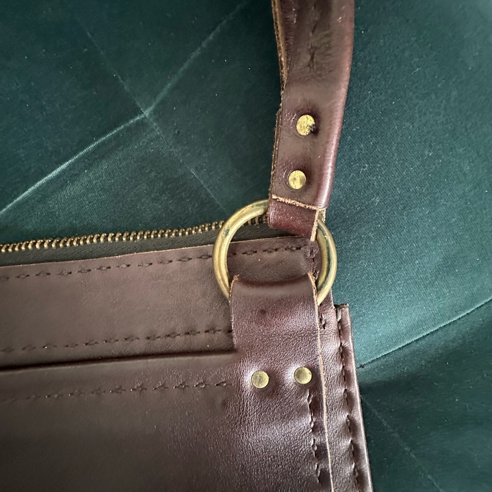Vintage 70s Deep Chocolate Leather bag - Picture 7 of 10